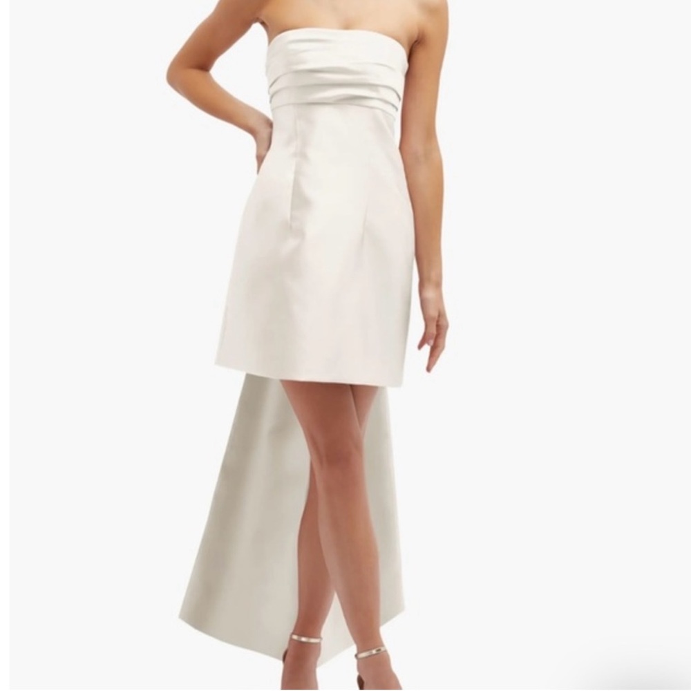 ALFRED SUNG Strapless Cream Dress